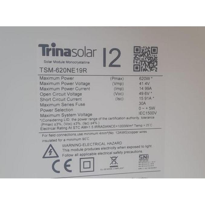 Panel Surya Trina Solar 500Wp 575Wp 620Wp 665Wp 720Wp 830Wp Monocrystaline Perc Half Cell MBB High P
