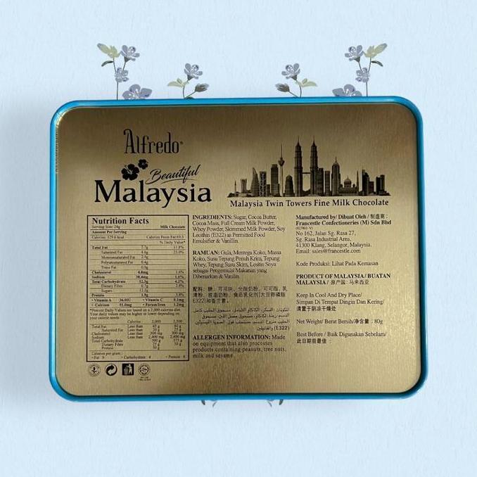 Coklat Alfredo Kaleng Twin Tower 80gram HALAL / Coklat Malaysia Chocolate Food Cokelat