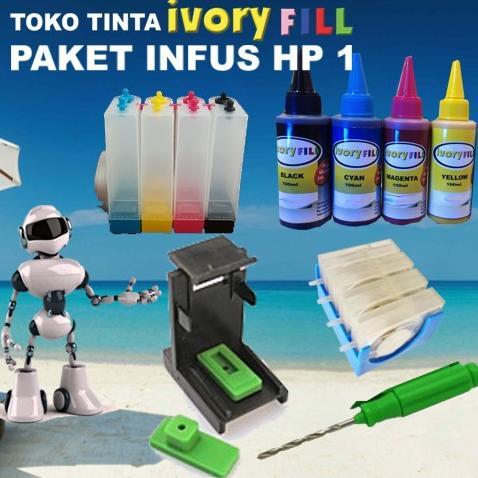 Paket lengkap infus printer HP tinta refill tabung dumper kit bor ciss Printer