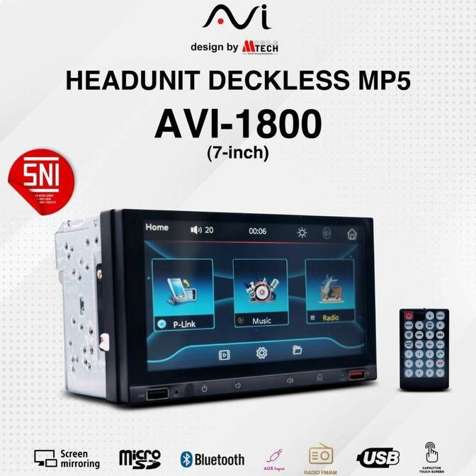 Double Din Avi 1800 - Head Unit Avi - Tape Mobil - Tv Mobil By Mtech