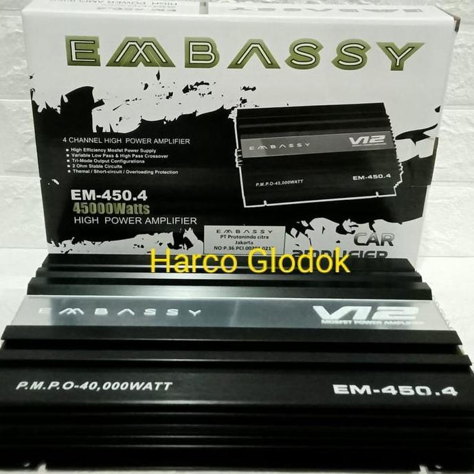 Power Amplifier 4 Chanel EMBASSY EM-450 Tenaga Badak Mosfet Embassy