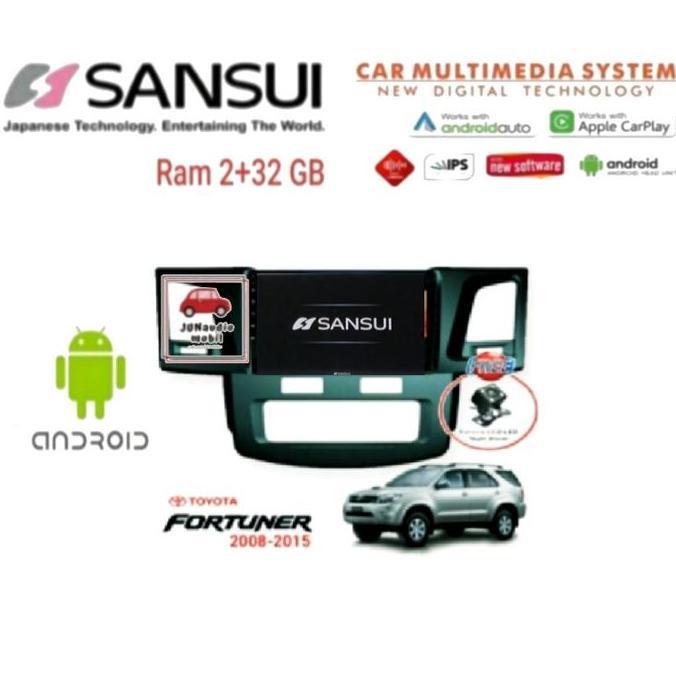 Head Unit Android Sansui 9 Inch OEM Fortuner 2005 Up + Kamera