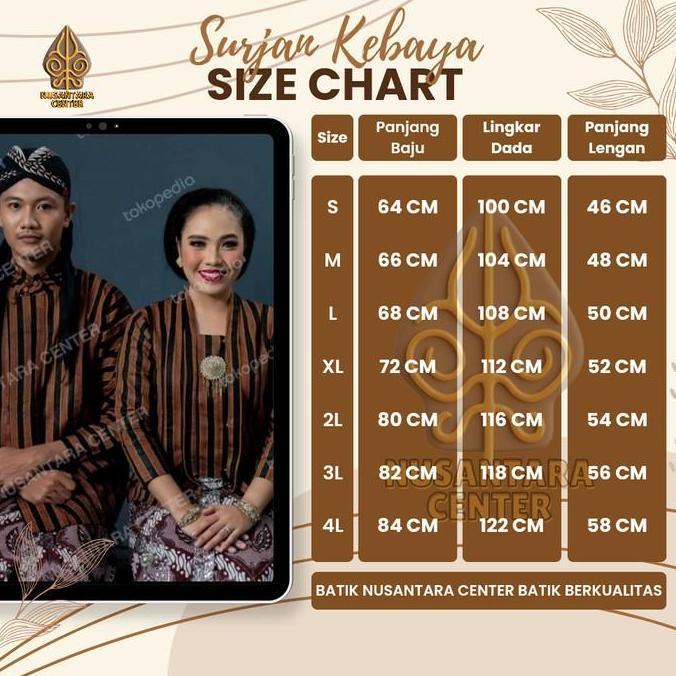 Baju Surjan Lurik Bahan Halus Pakaian Adat Jawa Tradisional LL