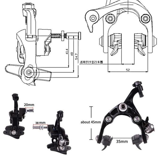 Meroca Rem Sepeda U Brake Double Pivot Short Seperti Shimano 105