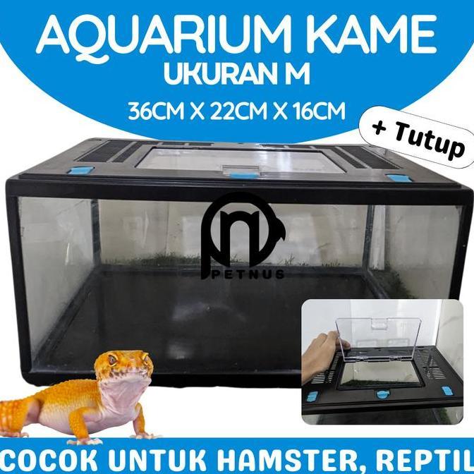 JEVAN_CELLY - AQUARIUM NIKITA PENDEK M + TUTUP - AQUARIUM/TERRARIUM REPTIL/HAMSTER/IKAN KOKOH DAN MU