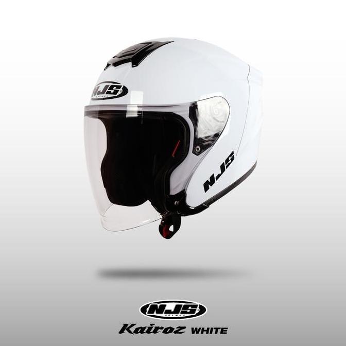 NJS KAIROZ WHITE - (FREE SPOILER) - Helm Half Face | Kairoz | Kairoz V1 |  Kairoz Polos | Kairoz ORI