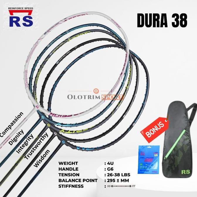 [38LBS] Raket Badminton RS DURA 38 Original