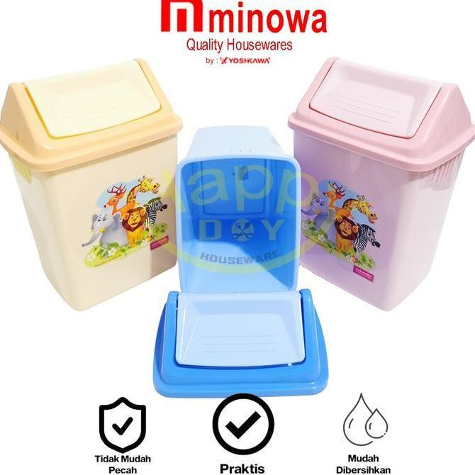 YOSHIKAWA TEMPAT SAMPAH TUTUP PUTAR SWING MOTIF PI-1015