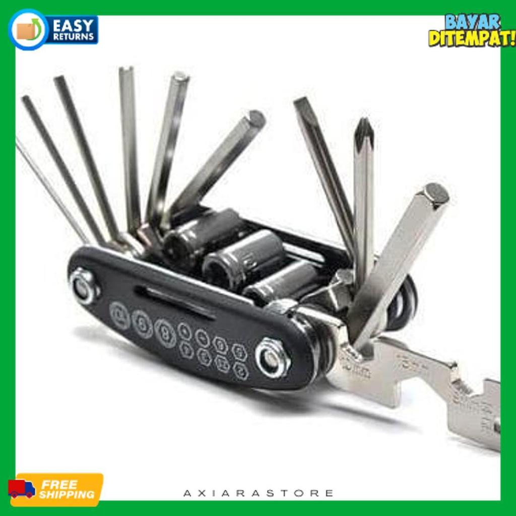 Terlaris Kunci Set Lipat Mini 16In1 Kunci Shock Obeng Multifungsi Kunci L Pas Sepeda Original