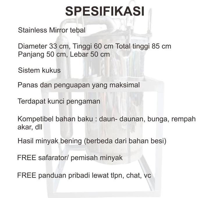 Murah Alat Mesin Pembuat Minyak Atsiri Penyulingan Destilasi Uap Steam Destilation Minyak Atsiri Kap