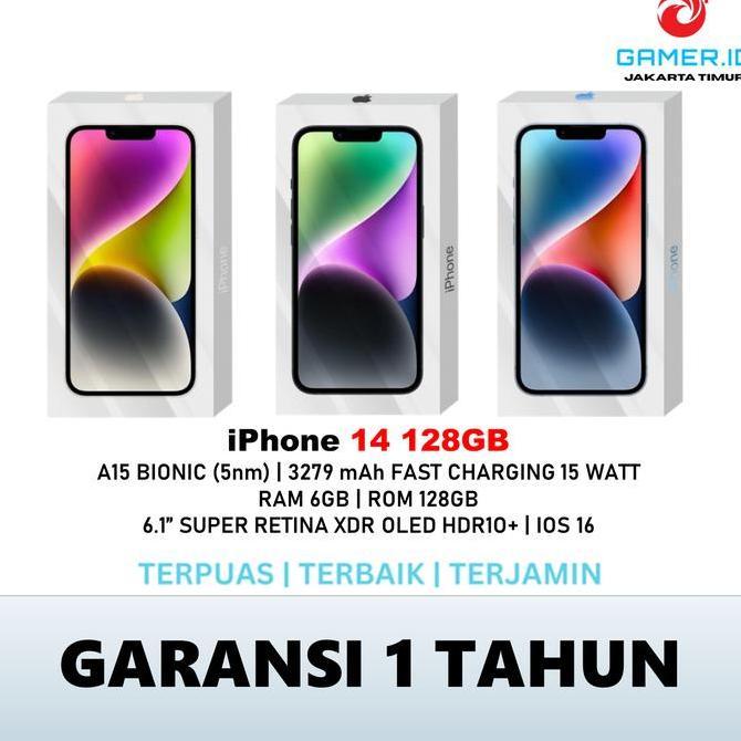 hubafirah - [ special live ] iphone 14 128gb garansi resmi 1 tahun | a15 bionic 6gb ram 6.1" super r