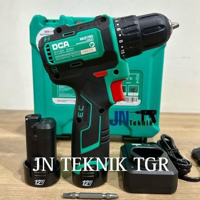 Promo Cordless Brushless Driver Drill Dca Adjz1203E Bor Baterai 12V Adjz1203