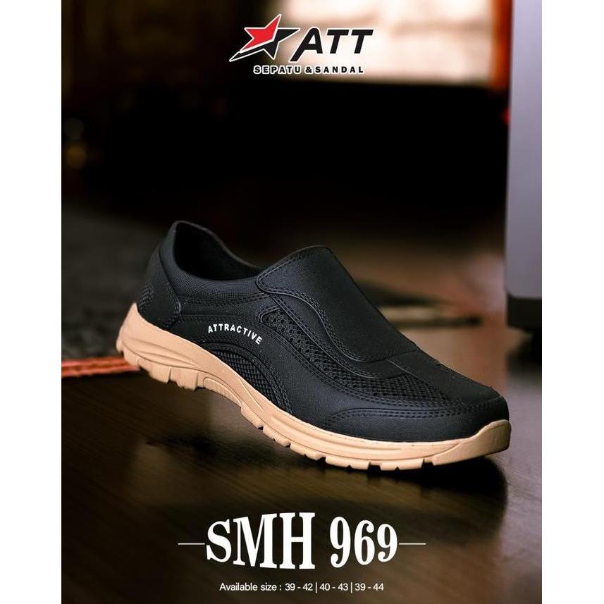 New Sepatu Kerja Pria Slip On Pantofel Sepat Karet Casual Anti Air Anti Slip ATT SMH 969 DI JAMIN OR