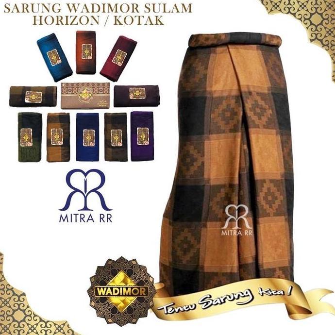 MitraRR Sarung Wadimor Sulam Motif Kotak / Horizon Garis Sarung Tenun Dewasa