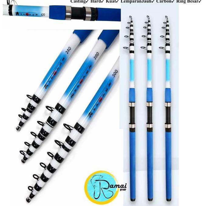 Ramaipancing Joran Casting Lemparan Jauh Telekopik /Joran Surf Ruas Pendek Kuat  Ukuran 240/300/360/