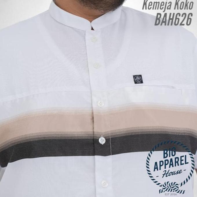 Ready stock Kemeja Koko Jumbo Big Size Pria Laki Cowok Linen Offwhite BAH626