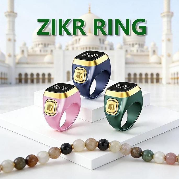 ZIKR RING Cincin D2 Tasbih Digital Hitung Zikir Harian Muslim Modern Baterai Tahan Lama Cincin