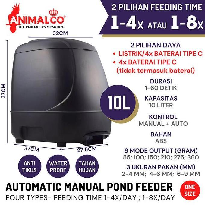 Ready PEMBERI MAKAN IKAN OTOMATIS 10 L / FISH POND FEEDER/ KOI FEEDER KOLAM