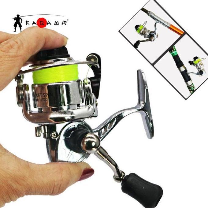 Reel Pancing Mini Untuk Joran Pena Pen Spinning Uk 100 Termasuk Senar Cocok Untuk Semua Joran