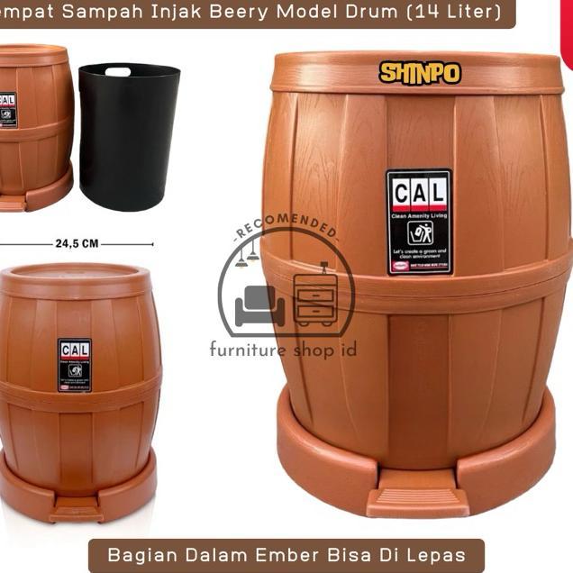 Shinpo - Tempat Sampah Injak 14 Liter Model Drum Mini - Tempat Sampah Indoor