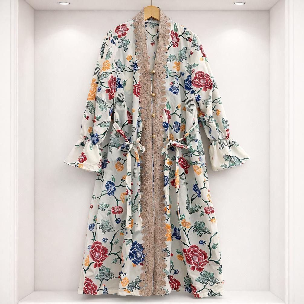Promo Tunik Batik Putih Tunik Batik Renda Tunik Baju Wanita