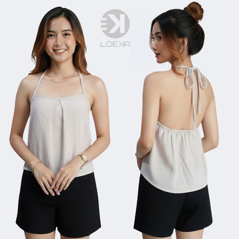 NEW PROMO LOEKA (dayra top) /top wanita/atasan wanita/baju sexsi/baju pantai/linen/premium/korea sty
