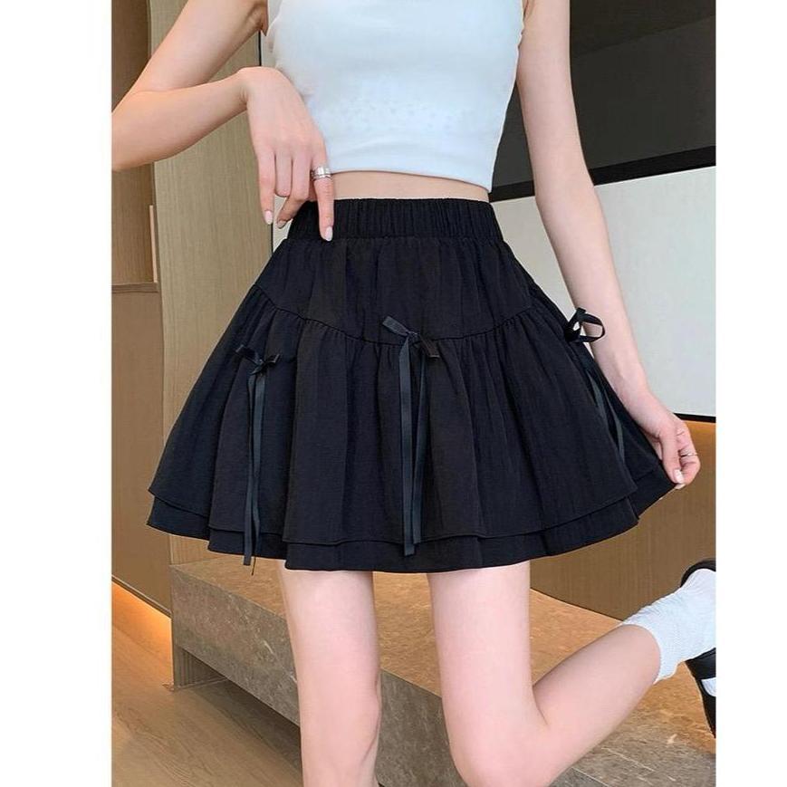 HOT PRODUCT DF - Rok RAINBOW Mini Skirt Susun Pendek / Rok Wanita Pendek Korean Style