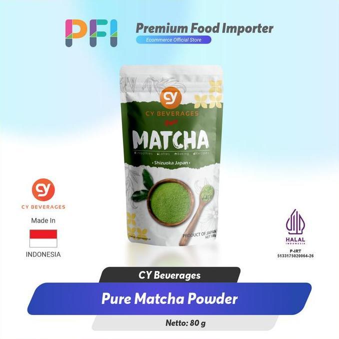 NEW CY PURE MATCHA POWDER 80GR - BUBUK MATCHA MURNI ORI