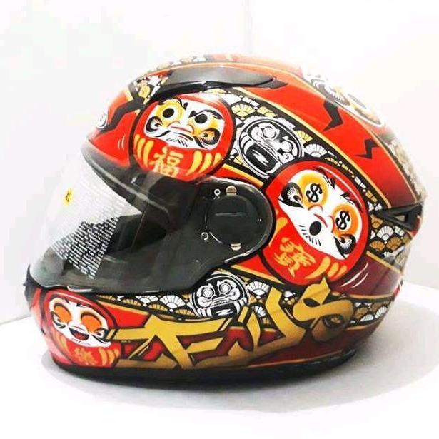 NEW ZEUS ZS811 Z811 DARUMA AL35 BLACK/RED FULL FACE ORI