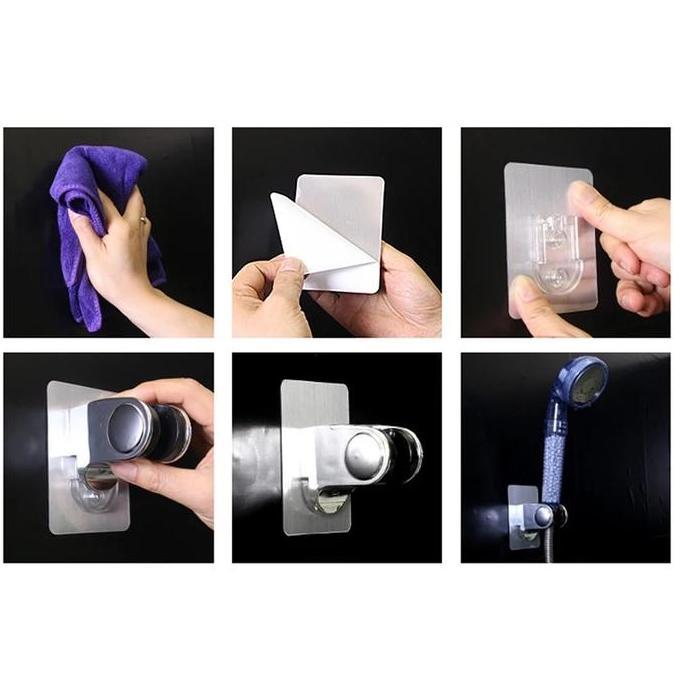 Guidato- Holder Hanger Tempel Dudukan Bracket Gantungan Kepala Head Jet Bidet Shower Kamar Mandi Toi