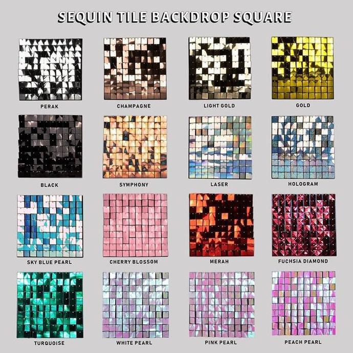 nadasmarasatusatu - [vinnatsu]5pcs backdrop ulang tahun lamaran wedding sequin tile wall panel squar