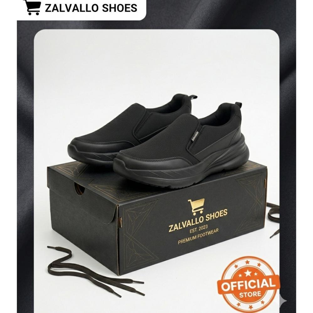 Sepatu Santai Slip on Pria Wanita - Sepatu Kerja Casual Hitam Polos 36 Sampai 44 Sepatu pria