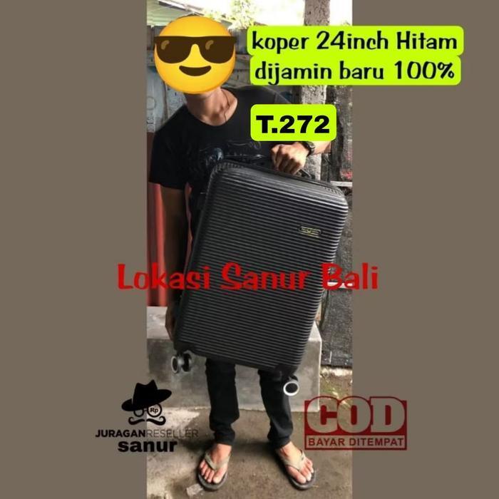 New Best Quality 100% Original Koper Hitam 24Inch Polo Tidak Mudah Pecah Roda 4