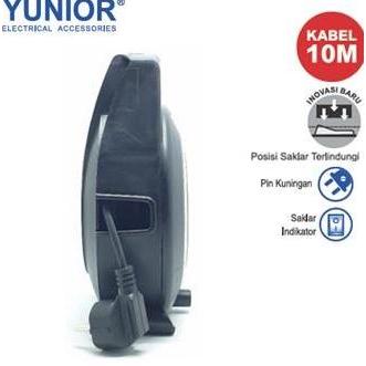 Bijuli- Yunior Ly-110Sk Kabel Roll Box Welto 4 Lubang + Saklar 10M Ly-110 Sk