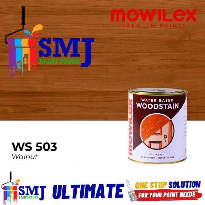 Pageup- Cat Woodstain Kayu Mowilex Water Based 503 Warna Walnut 1L