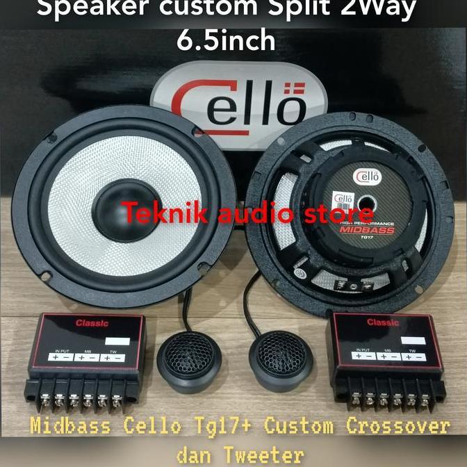 Speaker Split 2way Midbass Cello TG17 Dan Custom Crossover 2way+Tw