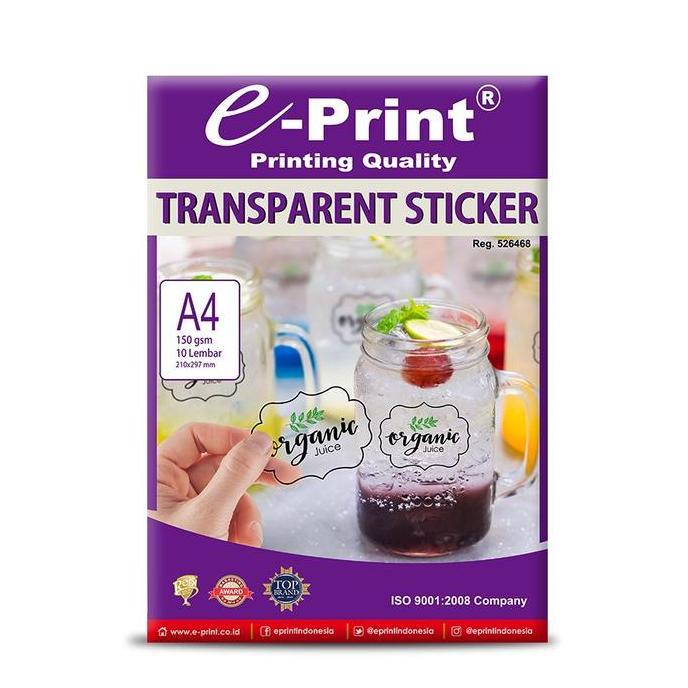 e-Print Kertas Foto Transparent Stiker