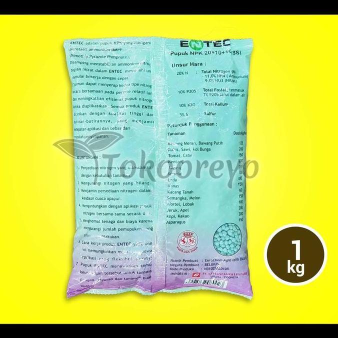PUPUK ENTEC NPK 20 10 10 BERAT 1 KG KEMASAN PABRIK
