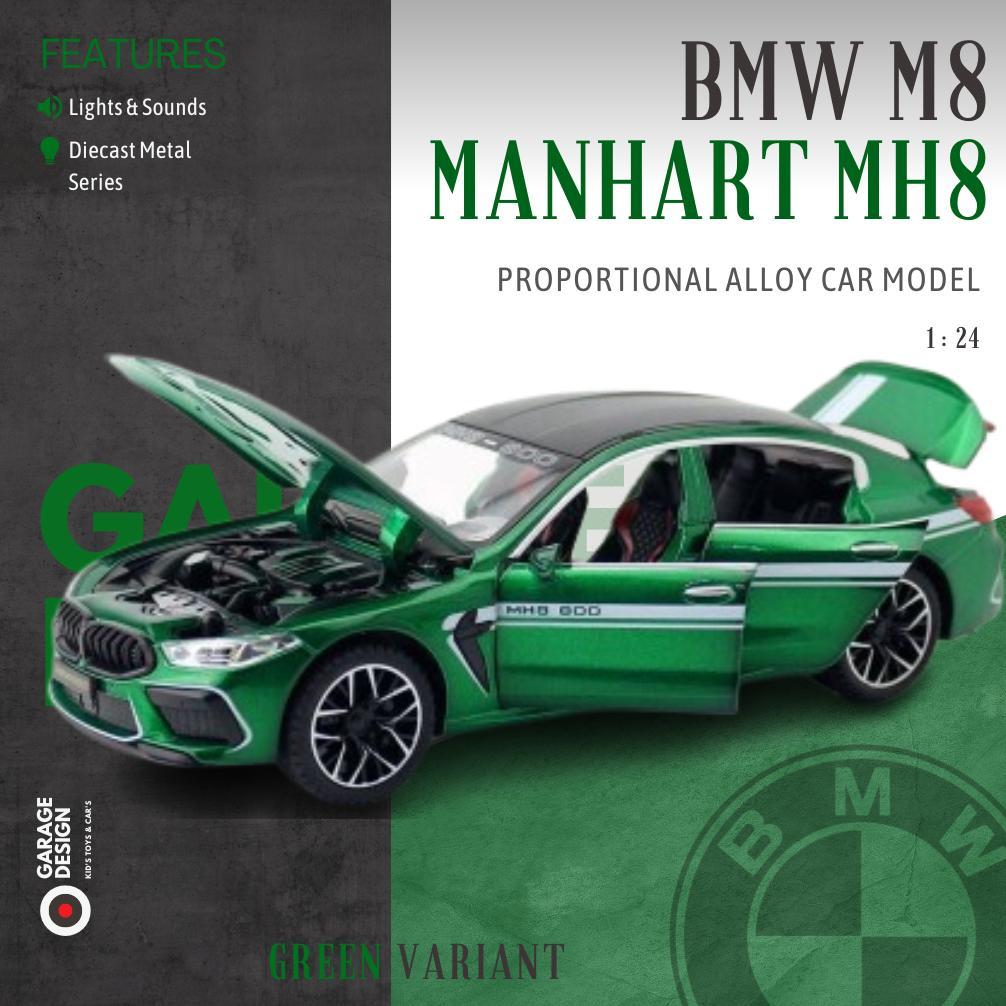 Miniatur Diecast Mobil BMW M8 1:24 - Alloy Model Miniatur Mobil BMW MANHART MH8 1/24 (Lampu & Suara)