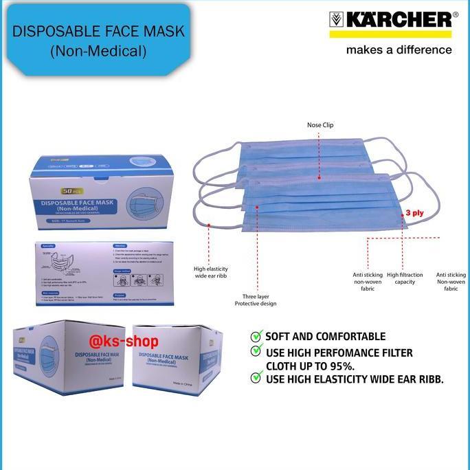 Masker 3 Ply Non Medis Disposable Face Mask | Disposable Face Mask