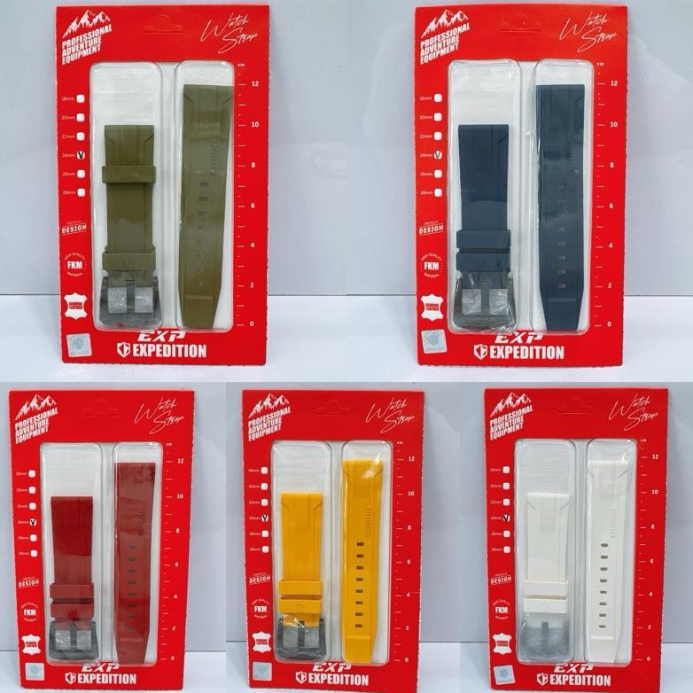 Tali Rubber ukuran 24mm Untuk Jam Tangan EXPEDITION E6781M E3009M DLL (ORIGINAL)