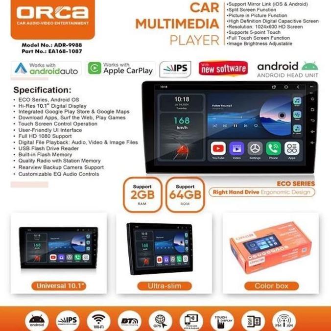 HU Android Orca 9 Inch ECO Series ADR-9988 [ Dinasti Audio ]