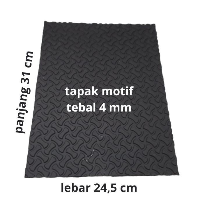 SYAHLASQUARE OUTSOLE SOL LEMBARAN KARET MENTAH SANDAL SEPATU MOTIF HITAM 4 MM MURAH