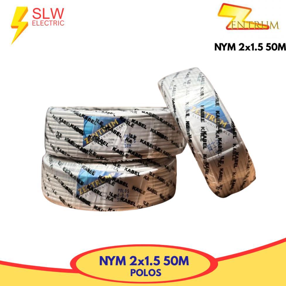 Zentrum Nym Polos Kabel Listrik 50 Meter 2X1.5 Kawat Tembaga