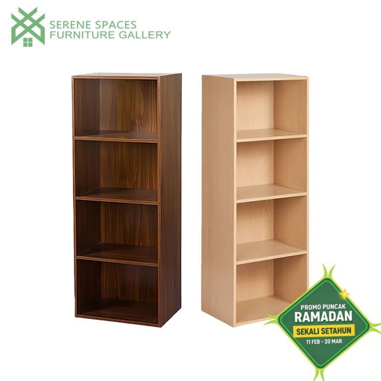 Diskon Serene Spaces Rak Buku Kayu 4 Susun Rak Buku Susun Minimalis Lemari Display Serbaguna Rak Buk