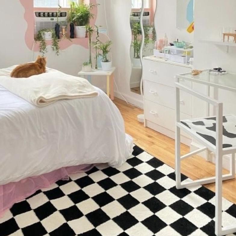 PO) checkered rug - karpet motif kotak