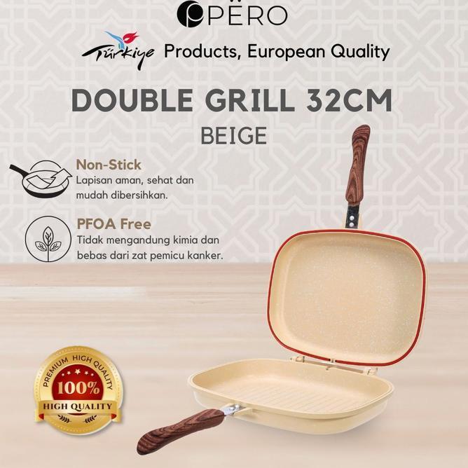 In House Pero Doa Biogranite Double Grill 32Cm Wajan Grill Panggang Anti Lengket