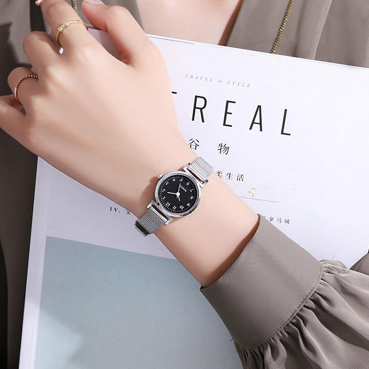 GARANSI Jam Tangan Stainless Steel Gaya untuk Wanita Analog / Jam Tangan Stainless Steel Kecil Analo
