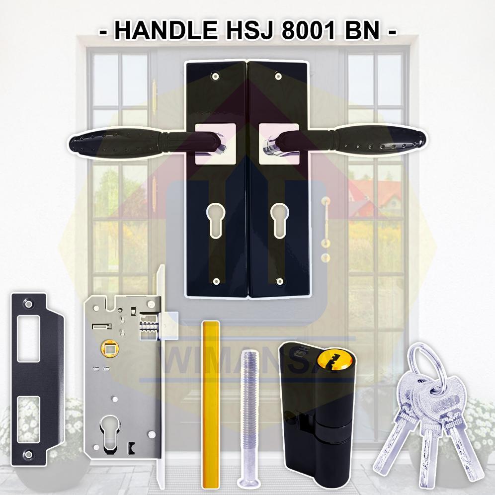 HANDLE PINTU TANGGUNG HSJ 8001 BN HITAM - KUNCI PINTU