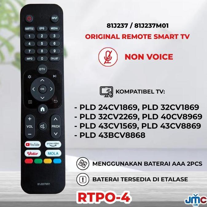 Remote Android Smart Tv 81J194 81I960 81J273 81J237 81J237M01 81J172 81J208 81J367 Terlaris